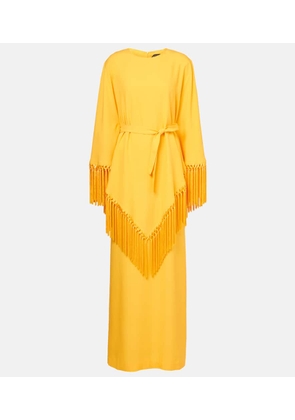 Taller Marmo Fringed crepe cady kaftan