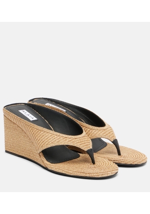 Alaia Cube 75 woven wedge thong sandals