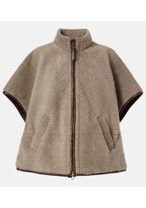 Brunello Cucinelli Monili leather-trimmed shearling jacket