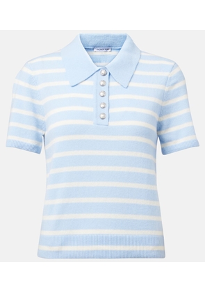 Veronica Beard Shana striped cashmere polo sweater