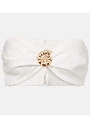 Adriana Degreas Embellished cotton-blend bandeau top