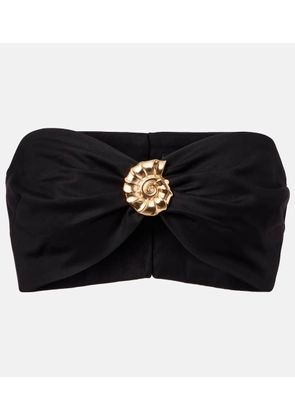 Adriana Degreas Embellished cotton-blend bandeau top