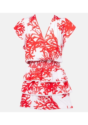 Melissa Odabash Jess printed tiered minidress