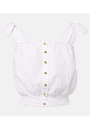 Melissa Odabash Giulia lace-trimmed cotton top