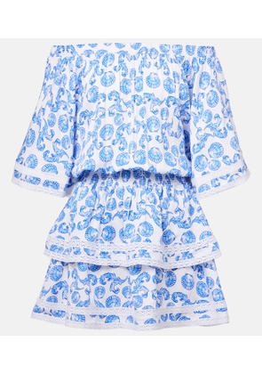 Melissa Odabash Micha printed tiered minidress