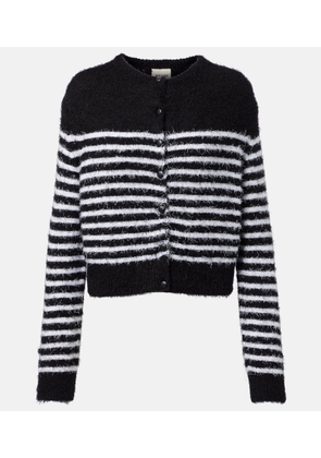 Khaite Jules striped silk and cashmere cardigan
