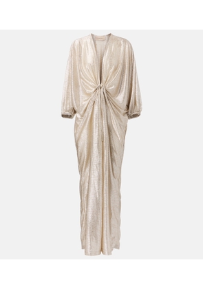 Adriana Degreas Gathered lame kaftan