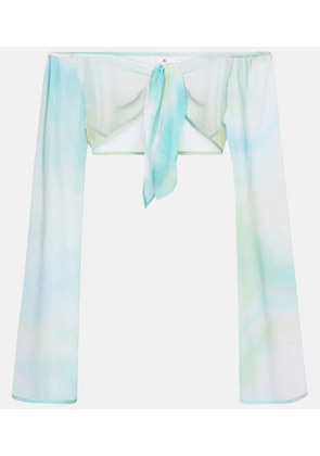 Bananhot Grace semi-sheer off-shoulder top