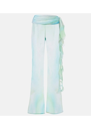 Bananhot Shawn ruffled sheer flared pants