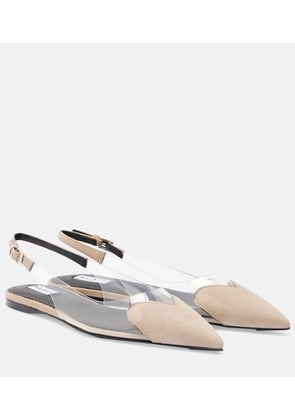 Alaia Cour suede and PVC slingback ballet flats