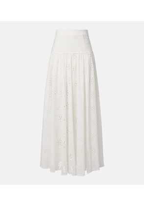 Alexandra Miro Serena broderie anglaise cotton maxi skirt