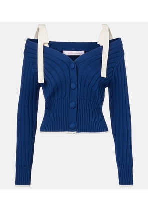 Carolina Herrera Bow-detail cotton and wool cardigan