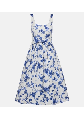 Carolina Herrera Floral faille midi dress