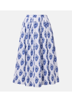 Carolina Herrera Floral cotton-blend midi skirt