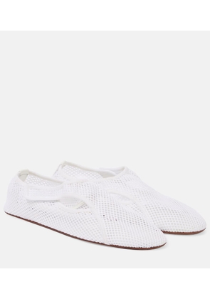 Alaia Flex leather-trimmed mesh ballet flats
