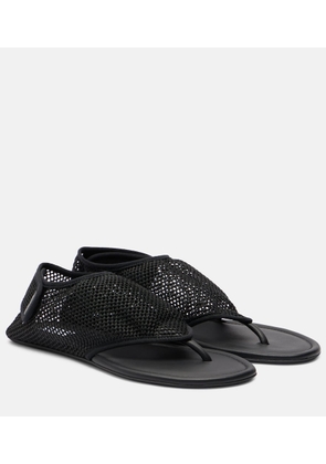 Alaia Fishnet thong sandals