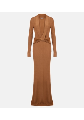 Aya Muse Aure gathered knitted silk-blend gown