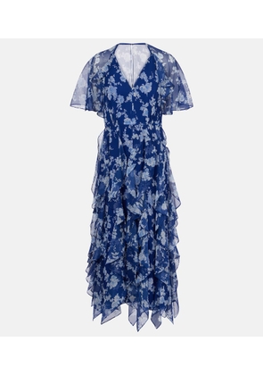 Carolina Herrera Floral ruffled chiffon midi dress