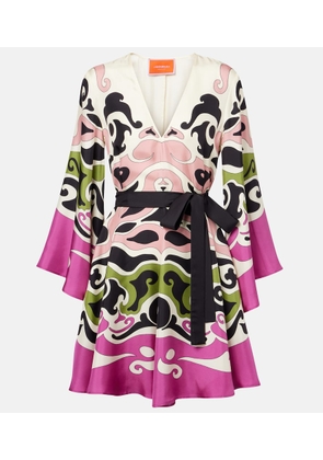 La DoubleJ Magnifico printed silk twill minidress