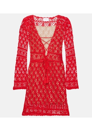 Anna Kosturova Bianca crochet cotton minidress