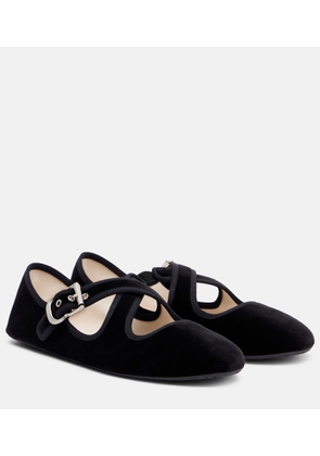 Alaia Velvet ballet flats