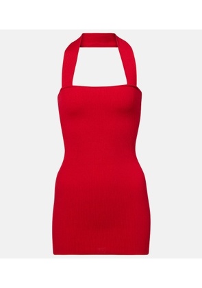 Aya Muse Ribbed-knit silk and cotton minidress