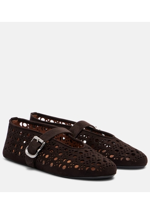 Alaia Vienne suede ballet flats