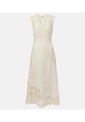 Ulla Johnson Olivette lace-trimmed linen maxi dress