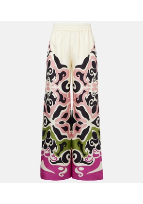 La DoubleJ Printed silk twill palazzo pants