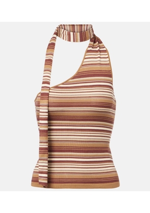 Aya Muse Scarf-detail knitted silk-blend top