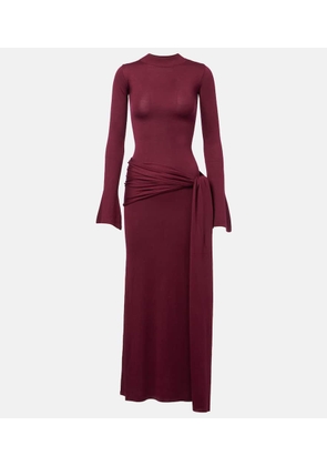 Aya Muse Draped silk-blend maxi dress