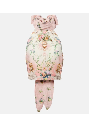 Camilla Halterneck linen and silk crop top