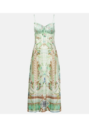 Camilla Gathered silk midi dress