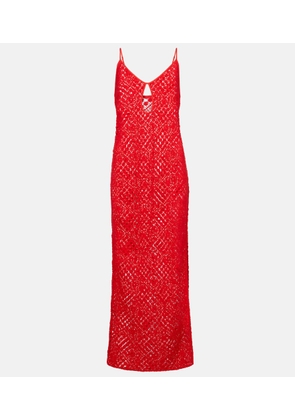 SIR Rayure crochet cotton maxi dress