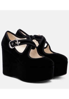 Alaia Criss Cross 110 velvet wedges