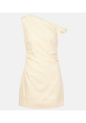 SIR Iris one-shoulder linen minidress