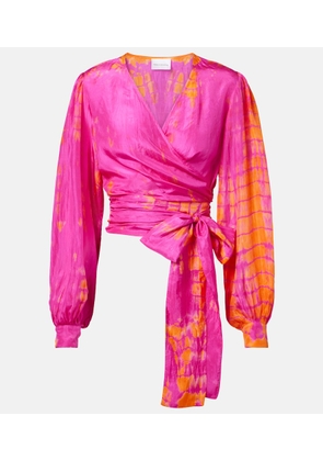 Anna Kosturova Tie-dye silk wrap top