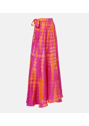 Anna Kosturova Tie-dye silk wrap skirt