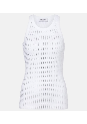 The Attico Embellished cotton jersey tank top