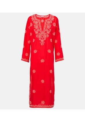 Juliet Dunn Embroidered silk kaftan