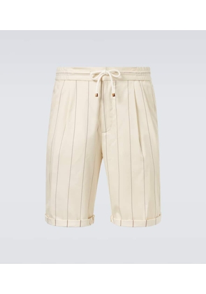 Brunello Cucinelli Striped wool and cotton Bermuda shorts