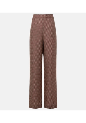 Joseph Printed high-rise silk straight pants