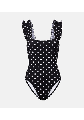 Karla Colletto Polka-dot ruffled swimsuit