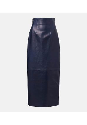 Khaite Loxley leather pencil skirt