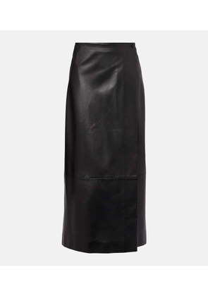 Khaite Quinn leather wrap skirt