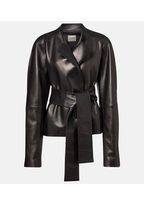 Khaite Edith belted leather jacket