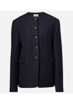 Khaite Jameson pinstripe wool-blend jacket