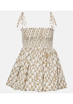 Burberry Knot shirred cotton minidress