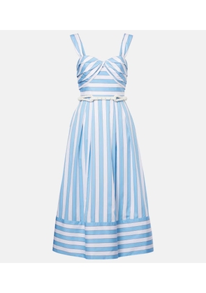 Rebecca Vallance Nilah striped belted cotton midi dress
