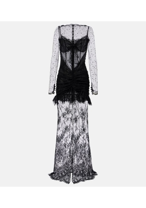 Alessandra Rich Sheer cotton-blend lace gown